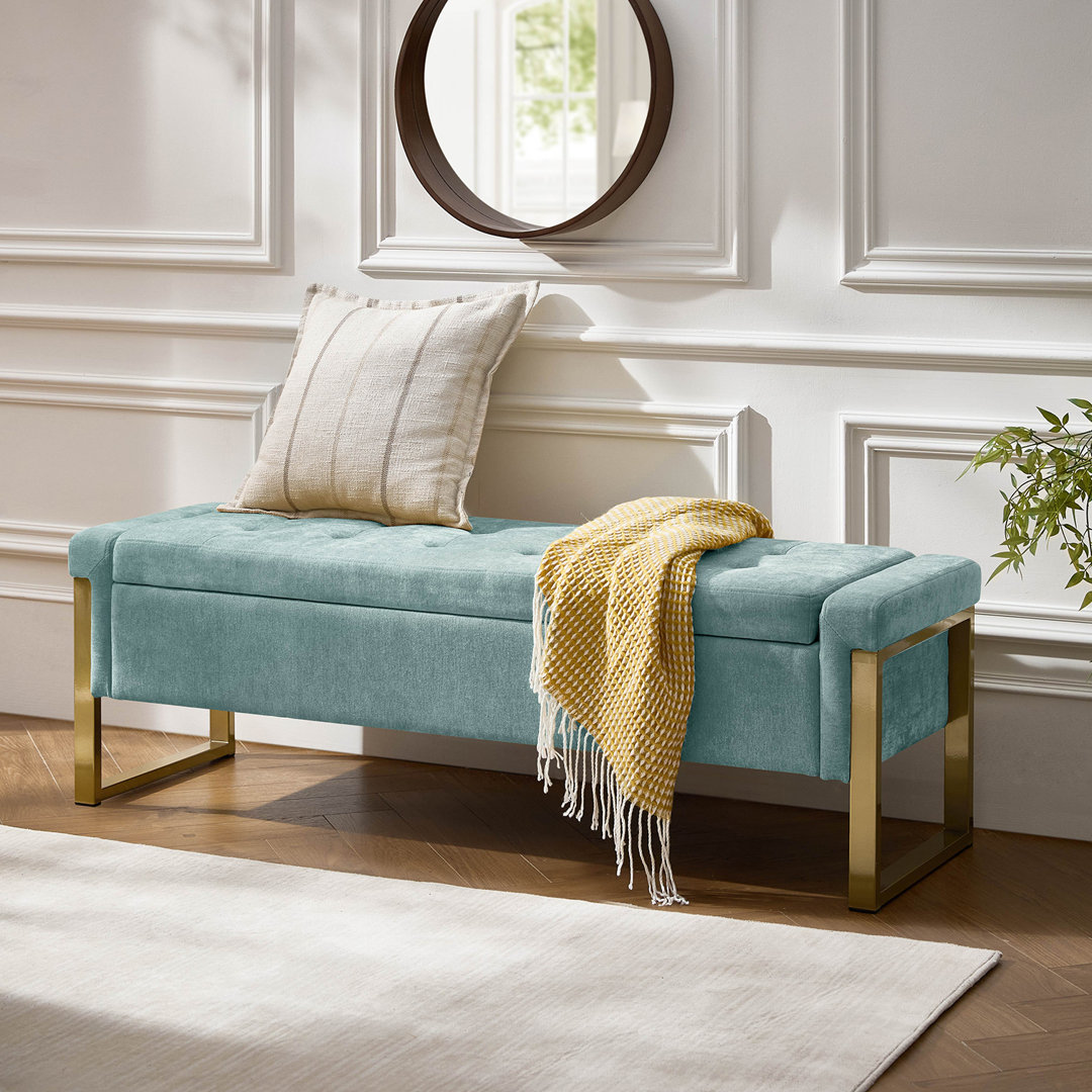 Shanieka 55.3'' W Upholstered Flip Top Storage Bench